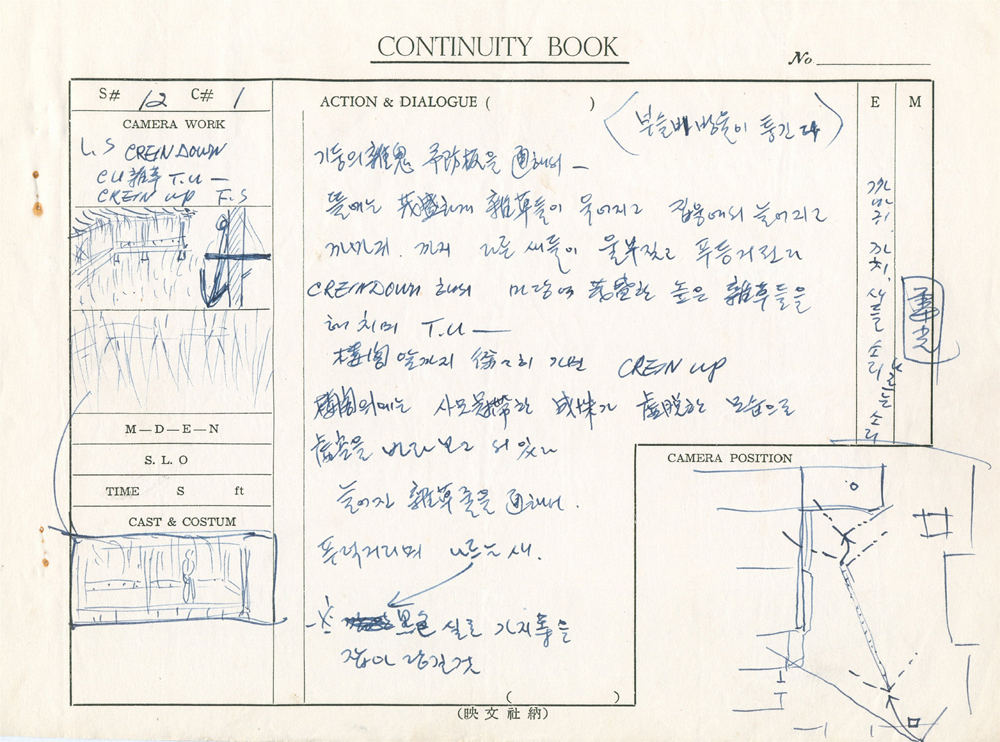 <김약국의 딸들> 콘티 일부(37쪽) 